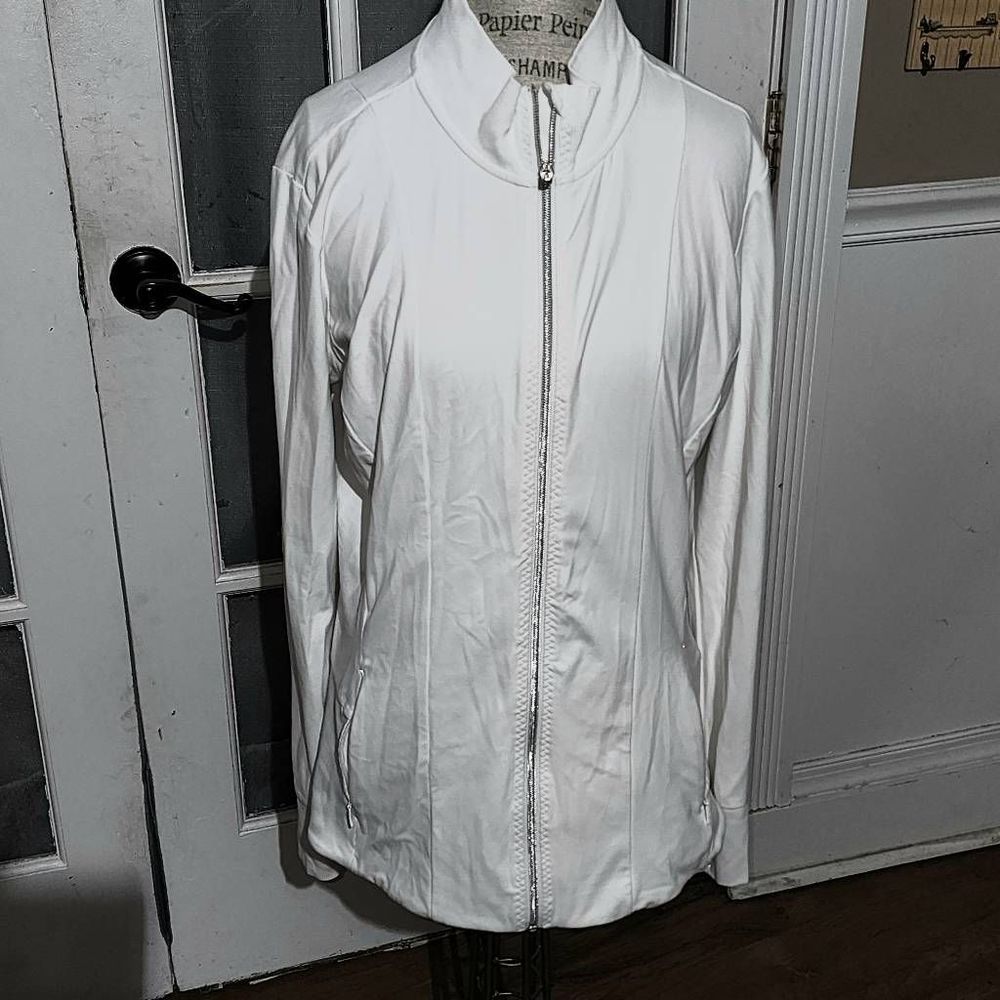 Athleta White Zip-Up Hoodie